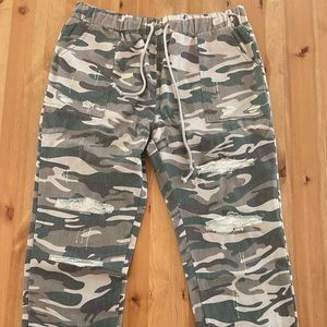 Green Camo Drawstring Pants